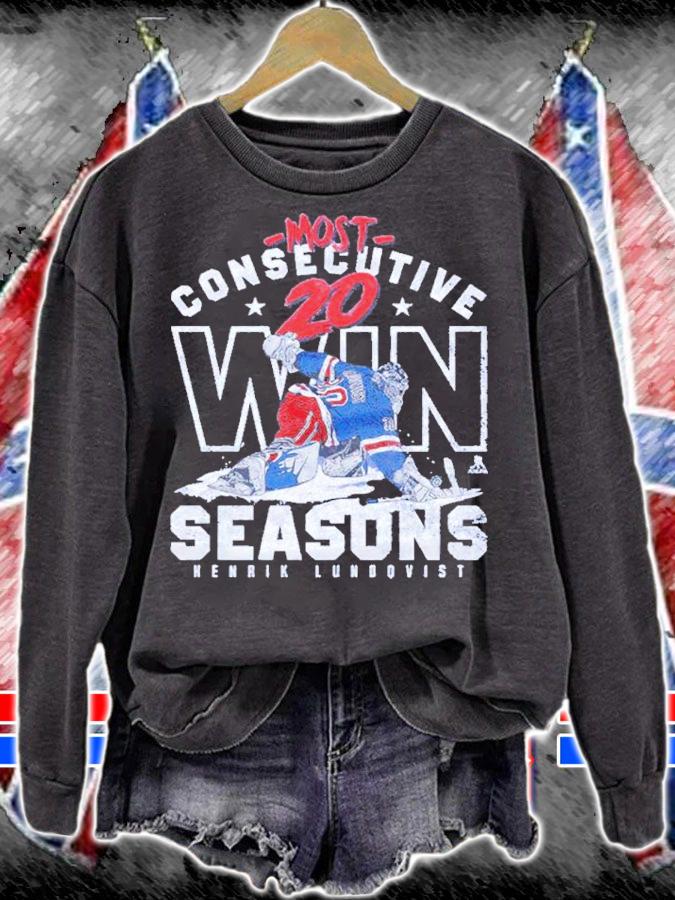 Henrik Lundqvist 20 Win Seasons New York Hockey Shirt t-shirt sweatshirt