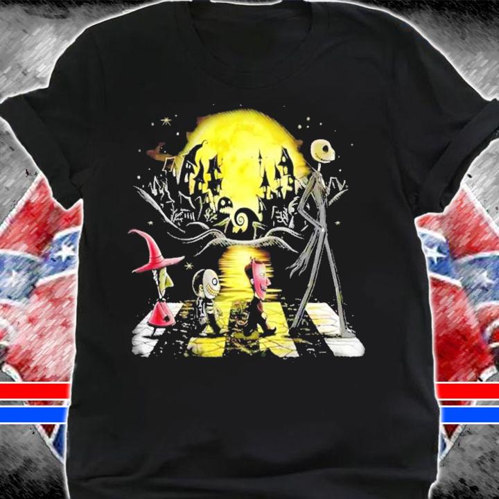 Jack Skellington And Friends Walking Abbey Road Halloween Shirt t-shirt