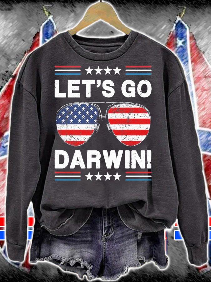 Let's Go Darwin! Funny Sarcasitic Sunglasses Vintage T-Shirt t-shirt sweatshirt