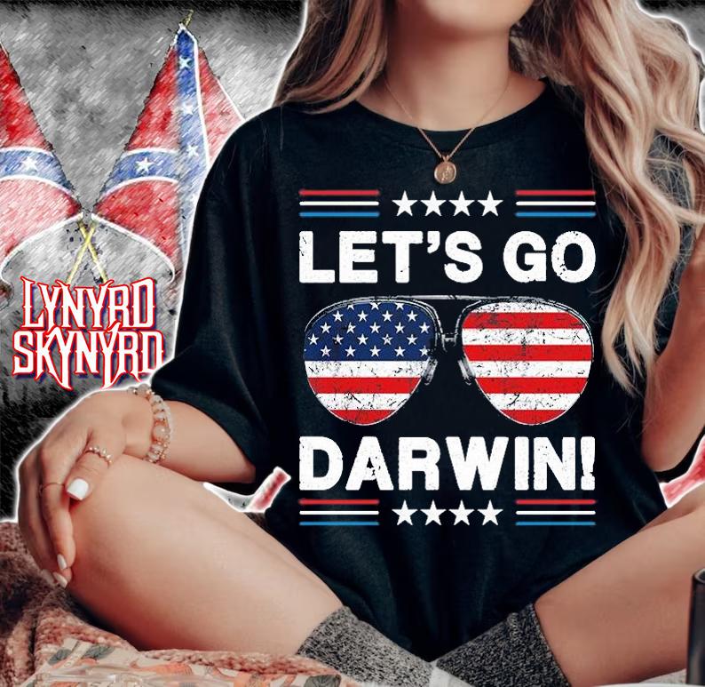 Let's Go Darwin! Funny Sarcasitic Sunglasses Vintage T-Shirt t-shirt woman shirt