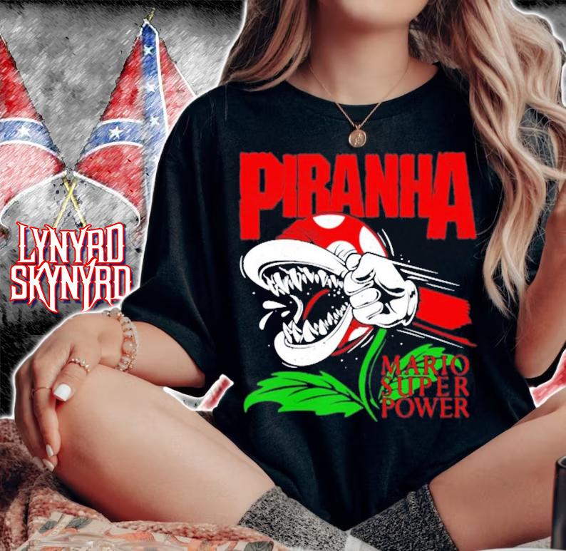 Piranha Mario Super Power Shirt t-shirt woman shirt