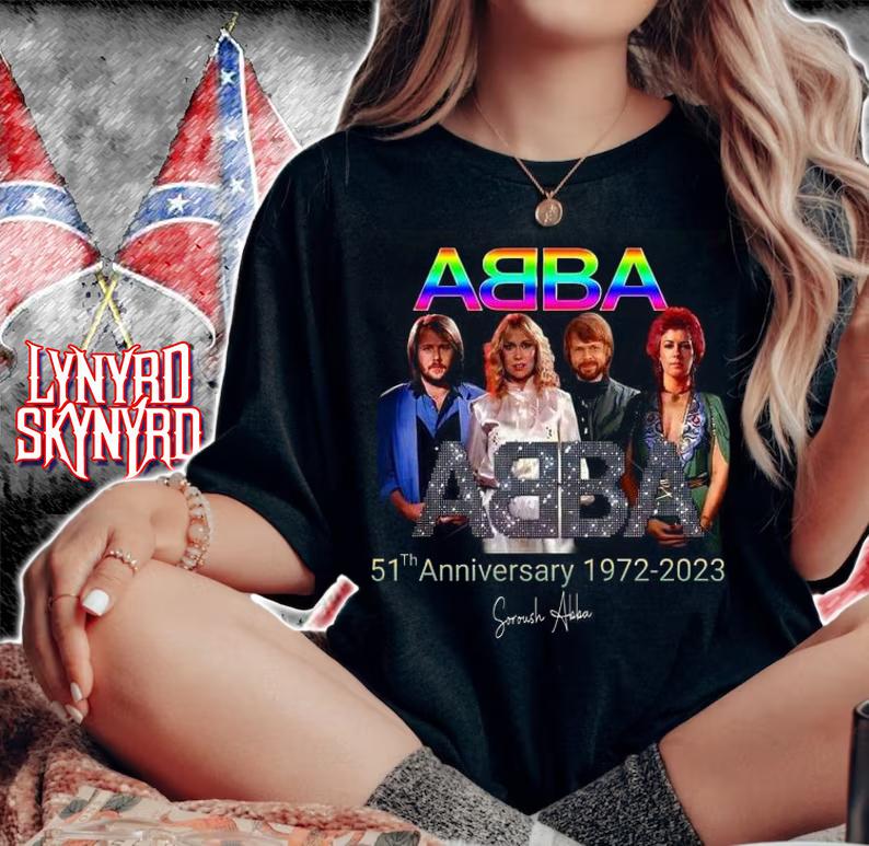 ABBA band member 51th anniversary 1972 2023 Signature t-shirt