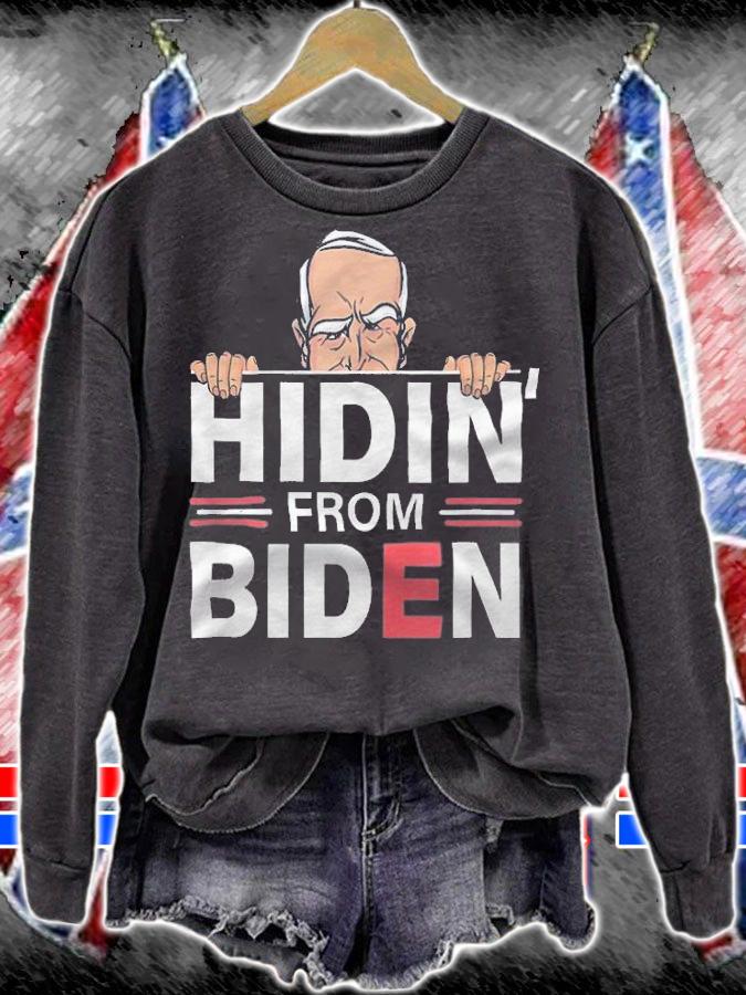 Hidin From Biden Shirt Funny Anti Joe Biden Hiding Political T-Shirt t-shirt sweatshirt