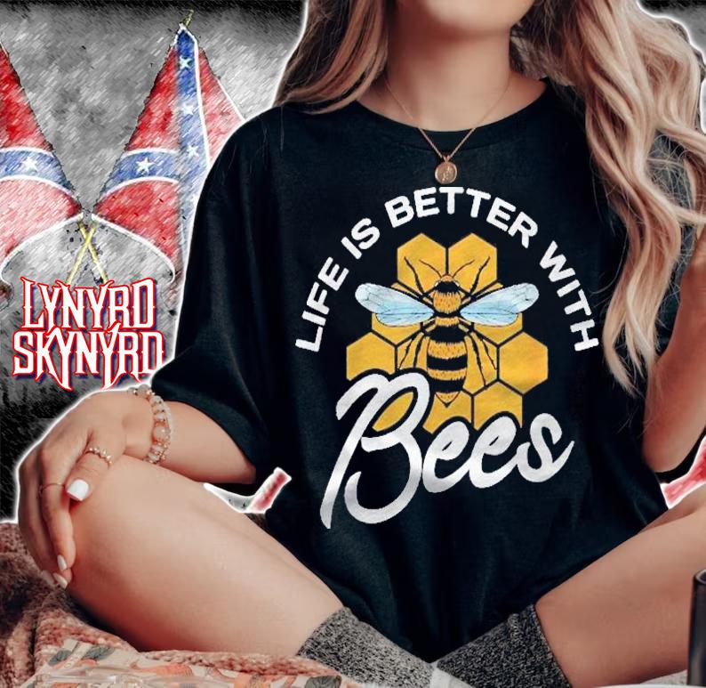 Life Is Better With Bees Gifts For A Bee Keeper Bee Keeping Shirt t-shirt