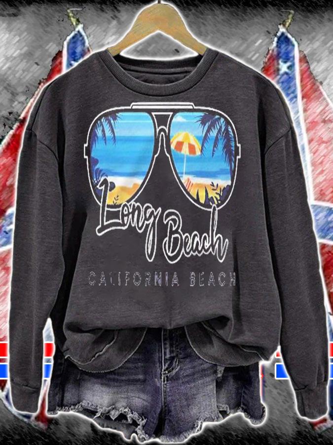 Long Beach California Palm Tree Sunglasses Souvenir Shirt t-shirt