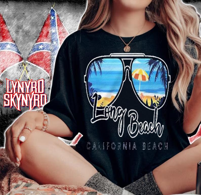 Long Beach California Palm Tree Sunglasses Souvenir Shirt t-shirt