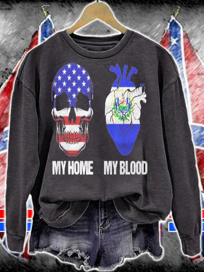 My Home My Blood El Salvador Salvadorian Shirt t-shirt sweatshirt