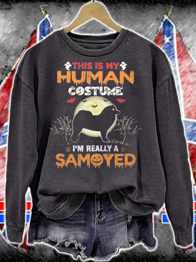 This Is My Human Costume Im Really A Samoyed Halloween Shirt t-shirt