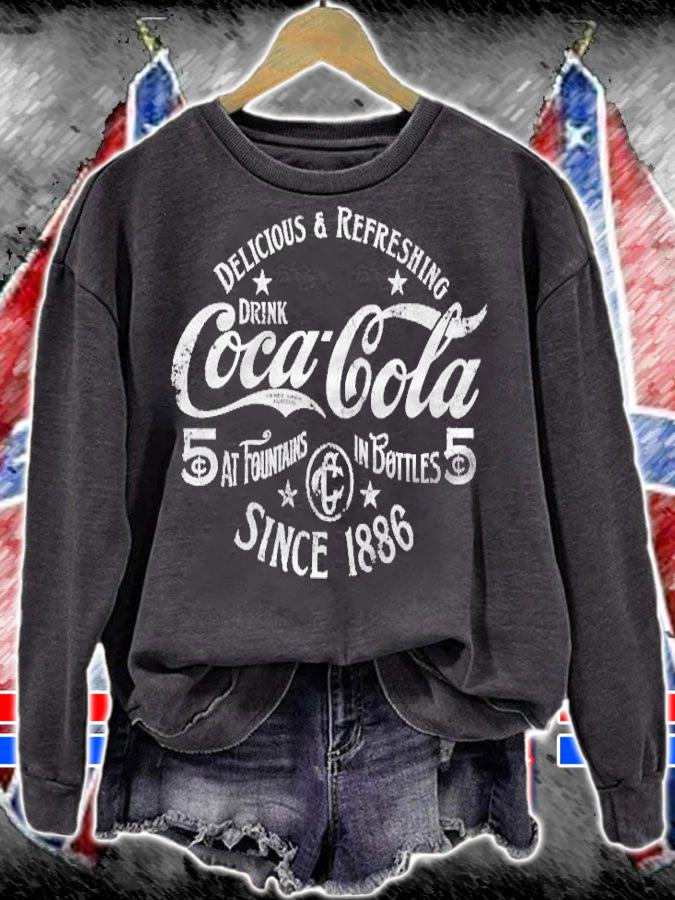 Womens Coca Cola Delicious And Refreshing Distressed Sale Sign Logo T-shirt t-shirt sweatshirt