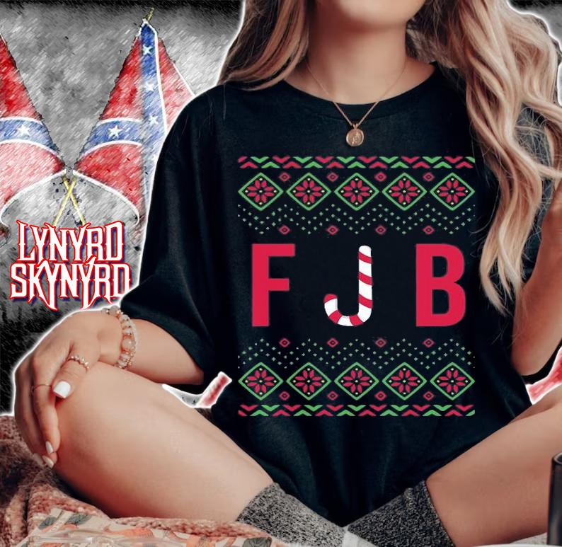 FJB Ugly Christmas Anti Biden Candy Cane Christmas T-Shirt t-shirt