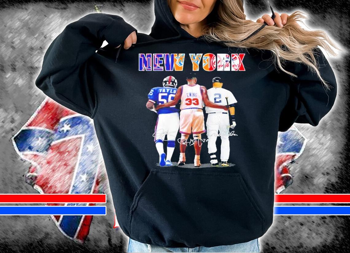 New York Lawrence Taylor Patrick Ewing And Derek Jeter Signatures Shirt t-shirt hoodie