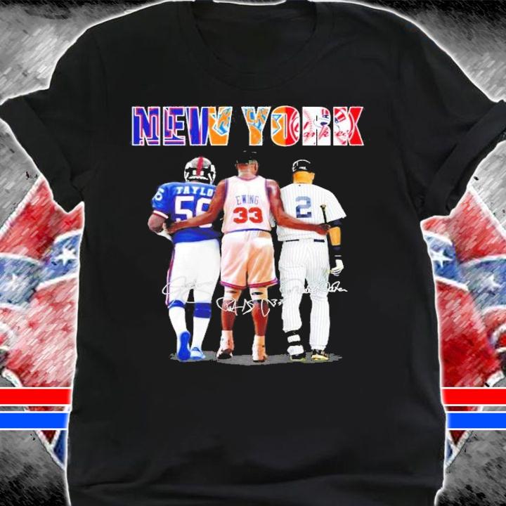 New York Lawrence Taylor Patrick Ewing And Derek Jeter Signatures Shirt t-shirt shirt