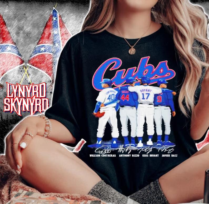 Chicago Cubs Willson Contreras Anthony Vincent Rizzo Vs Kris Bryant And Javier Bez Signatures Shirt t-shirt woman shirt