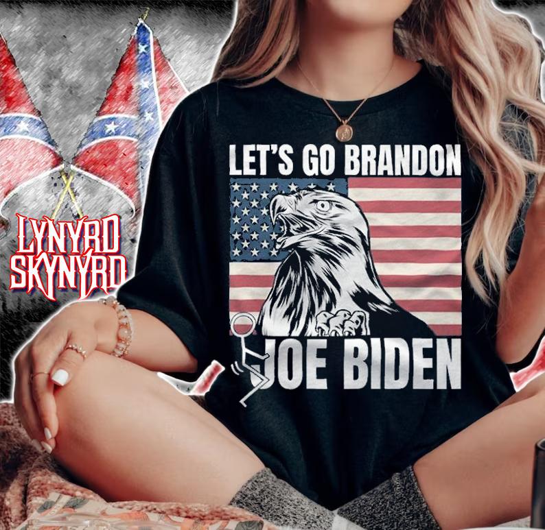 F Joe Biden let's Go Brandon FJB Eagle American Flag T-Shirt t-shirt woman shirt