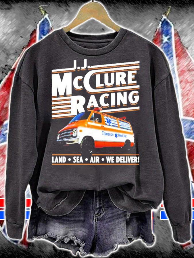Official J.J. McClure Racing Land Sea Air We Deliver Shirt t-shirt