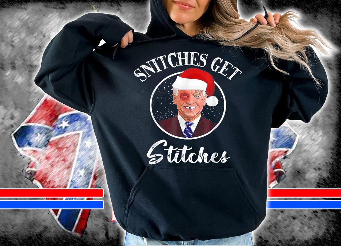 Santa Joe Biden Snitches Get Stitches Christmas Ugly Funny Christmas Biden T-Shirt t-shirt hoodie