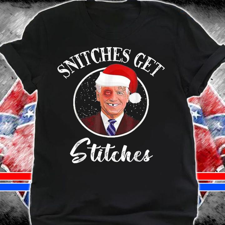 Santa Joe Biden Snitches Get Stitches Christmas Ugly Funny Christmas Biden T-Shirt t-shirt shirt