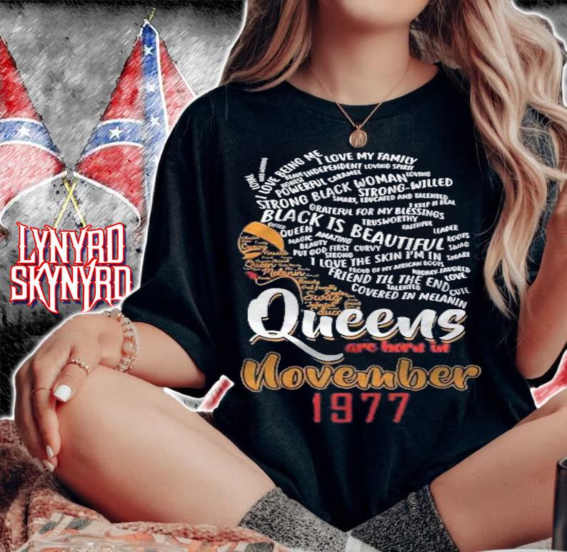 Womens Queens Are Born In November 1977 44Th Birthday Cute Gift Shirt t-shirt woman shirt