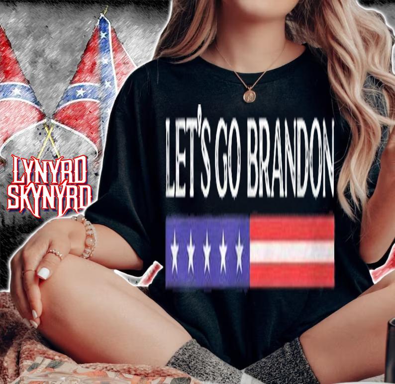 F Joe Biden let's Go Brandon Conservative Anti Liberal US Flag T-shirt t-shirt