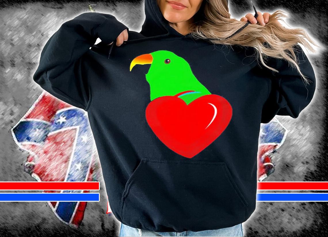 Valentines Day Eclectus Parrot Heart Pocket T-Shirt t-shirt