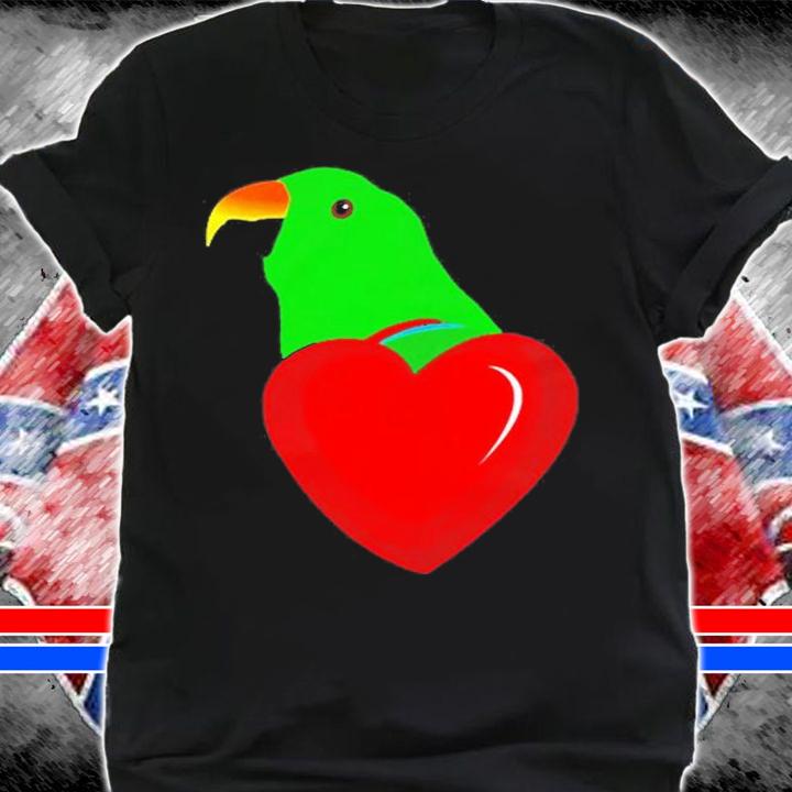 Valentines Day Eclectus Parrot Heart Pocket T-Shirt t-shirt