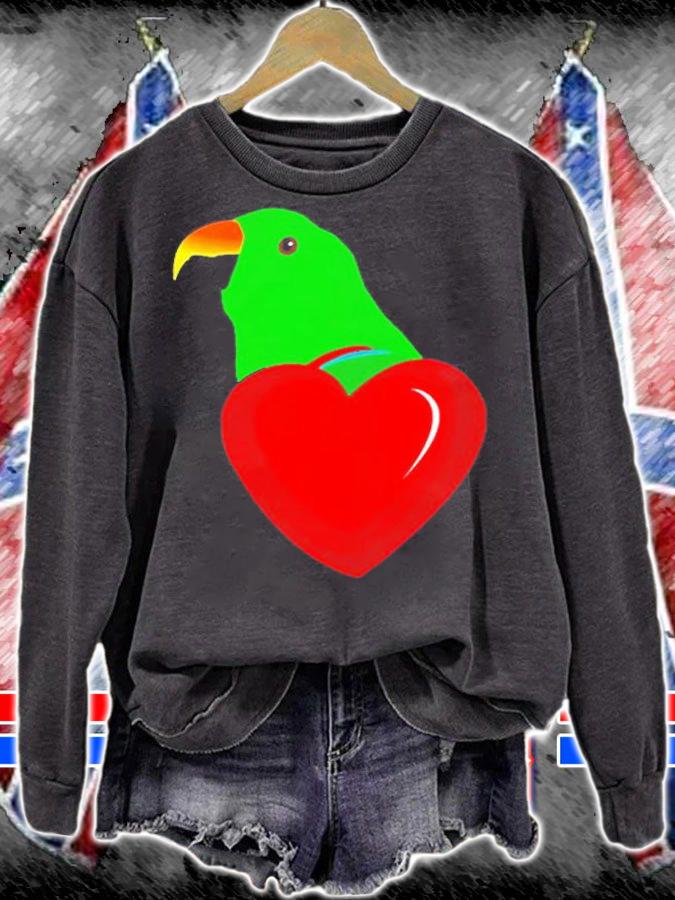 Valentines Day Eclectus Parrot Heart Pocket T-Shirt t-shirt