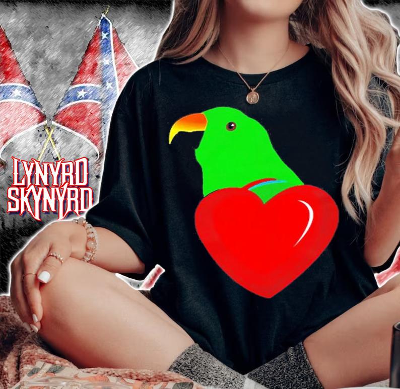 Valentines Day Eclectus Parrot Heart Pocket T-Shirt t-shirt
