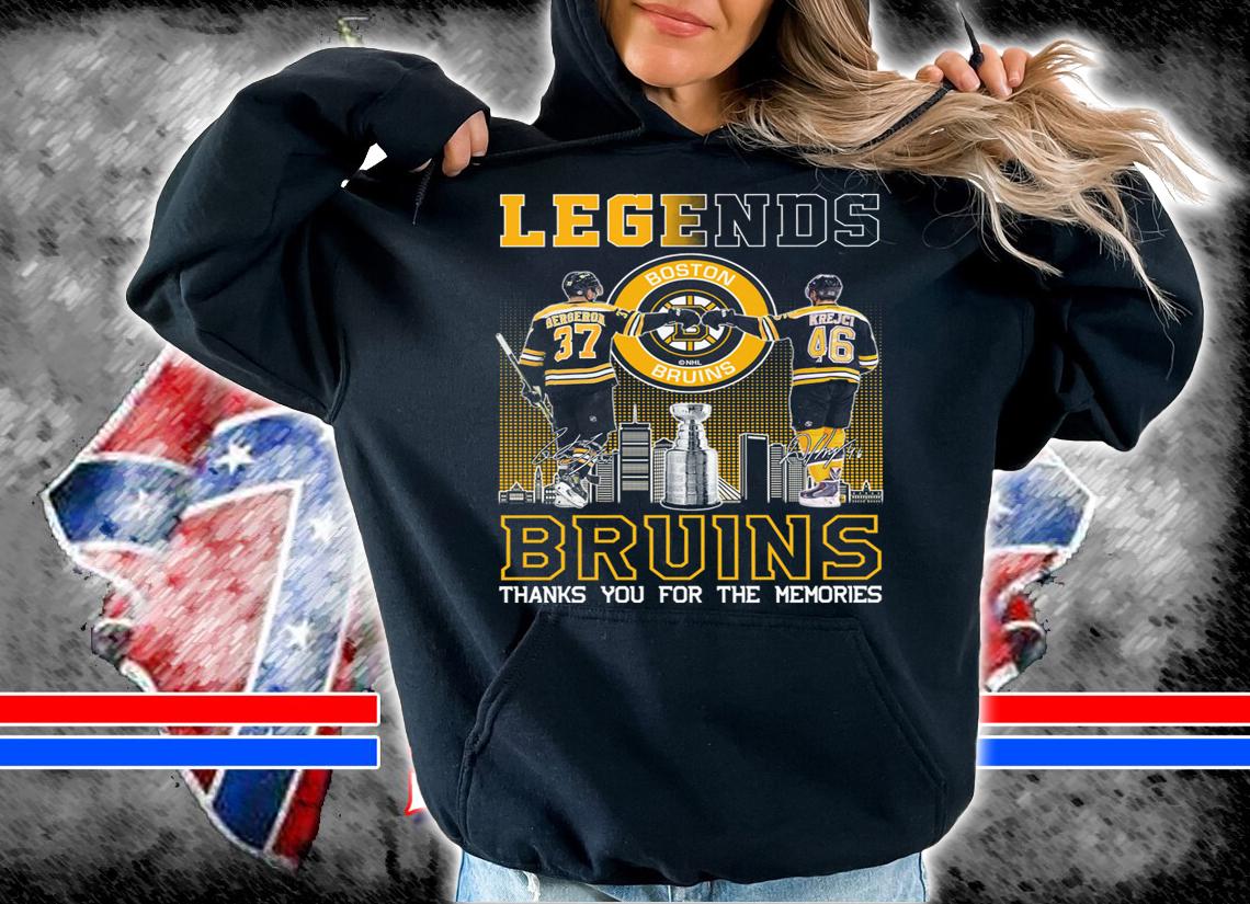 Patrice Bergeron David Krejci Legends Boston Bruins Thank You For The Memories Signatures t-shirt hoodie