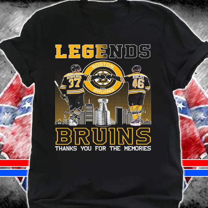 Patrice Bergeron David Krejci Legends Boston Bruins Thank You For The Memories Signatures t-shirt shirt