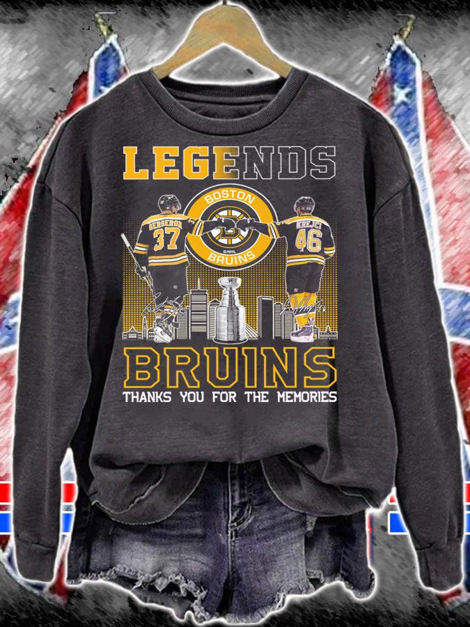 Patrice Bergeron David Krejci Legends Boston Bruins Thank You For The Memories Signatures t-shirt sweatshirt