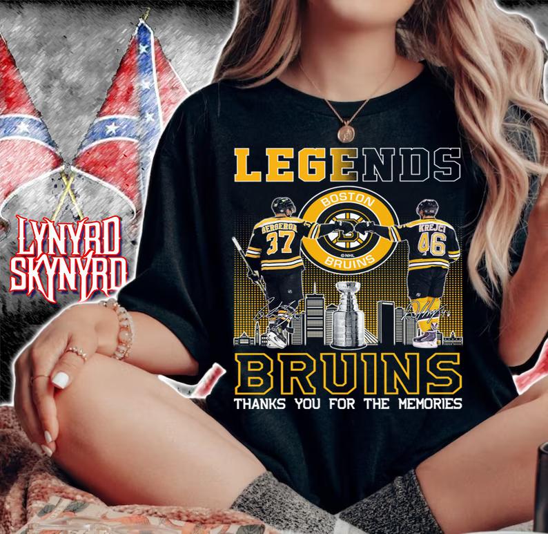 Patrice Bergeron David Krejci Legends Boston Bruins Thank You For The Memories Signatures t-shirt woman shirt