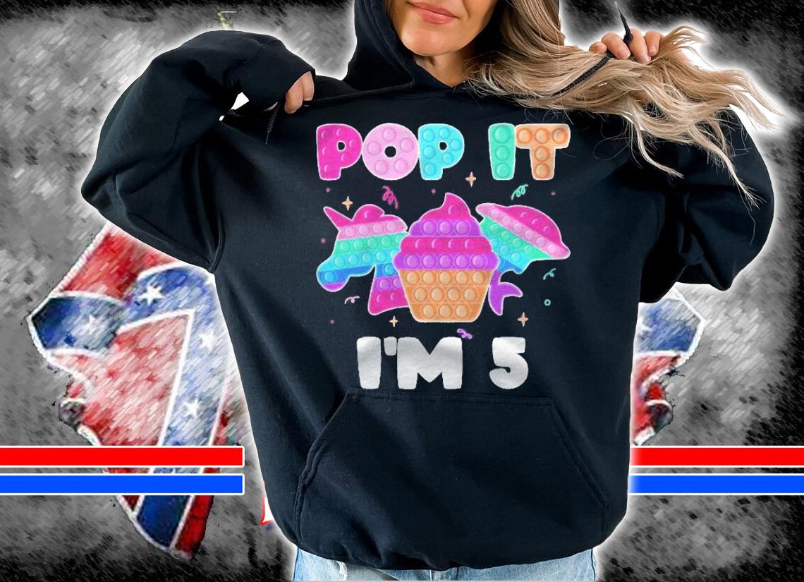 Pop It Im 5 Birthday Girl Pop Fidget Toys Graphic Unicorn Shirt t-shirt