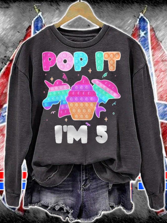 Pop It Im 5 Birthday Girl Pop Fidget Toys Graphic Unicorn Shirt t-shirt