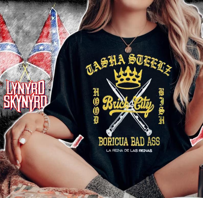 Tasha Steelz Brick City Boricua Bad Ass T-shirt t-shirt woman shirt