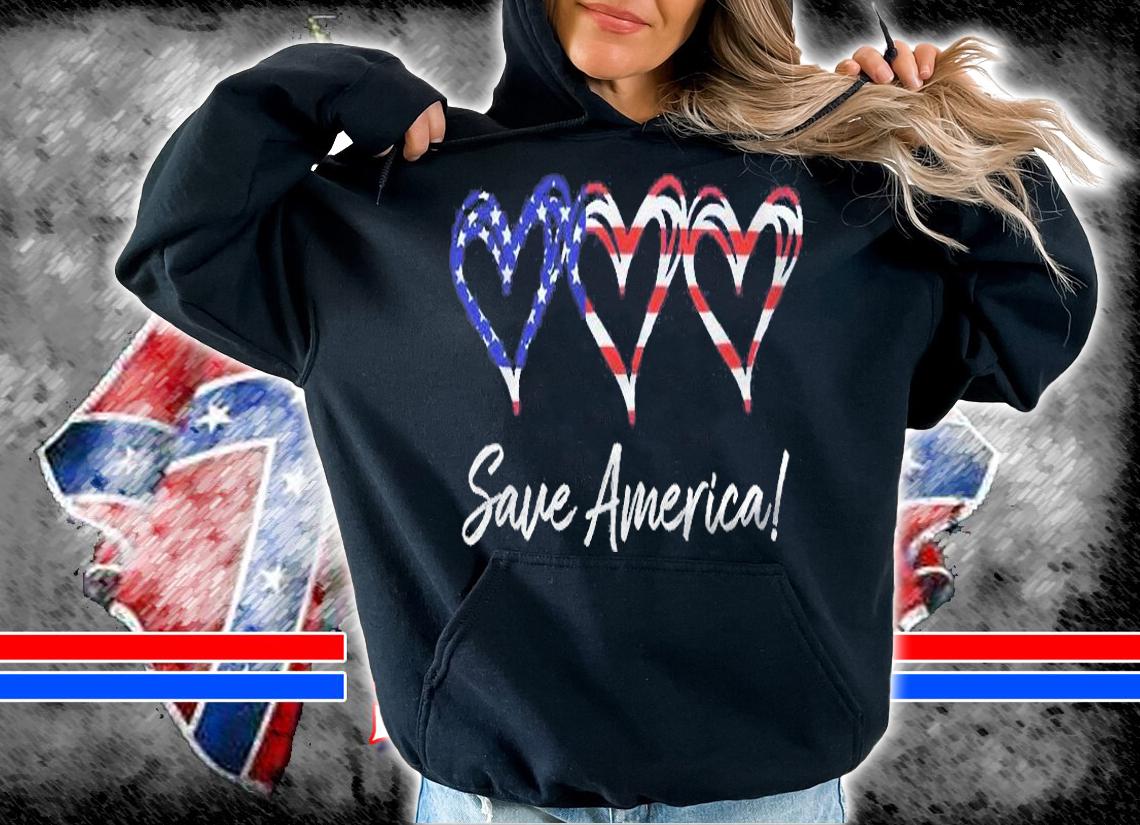 Hearts Flag Save America Usa Conservative Patriot Shirt t-shirt