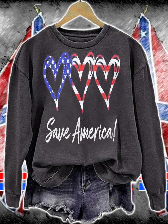 Hearts Flag Save America Usa Conservative Patriot Shirt t-shirt