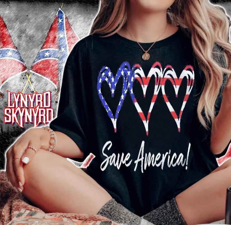 Hearts Flag Save America Usa Conservative Patriot Shirt t-shirt