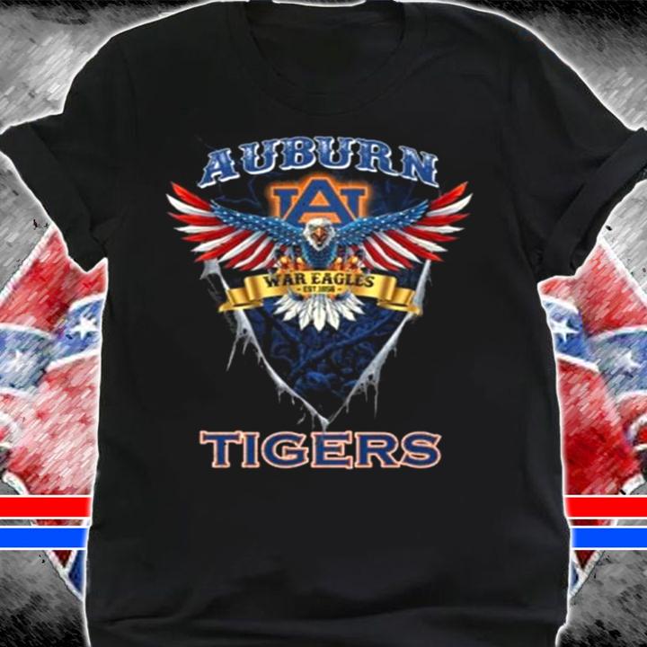 Auburn Tigers Canes Watch Eagle Wing American Flag t-shirt shirt