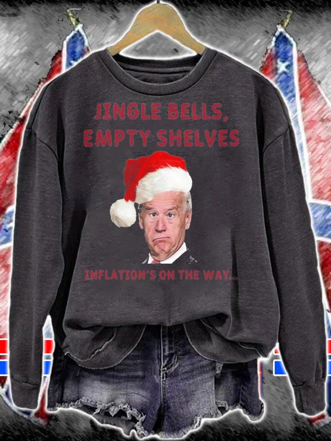 Empty Shelves Inflation's On The Way Biden Christmas 2021 T-Shirt t-shirt