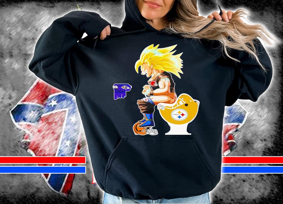 Son Goku Toilet Baltimore Ravens Pittsburgh Steelers Cincinnati Bengals t-shirt