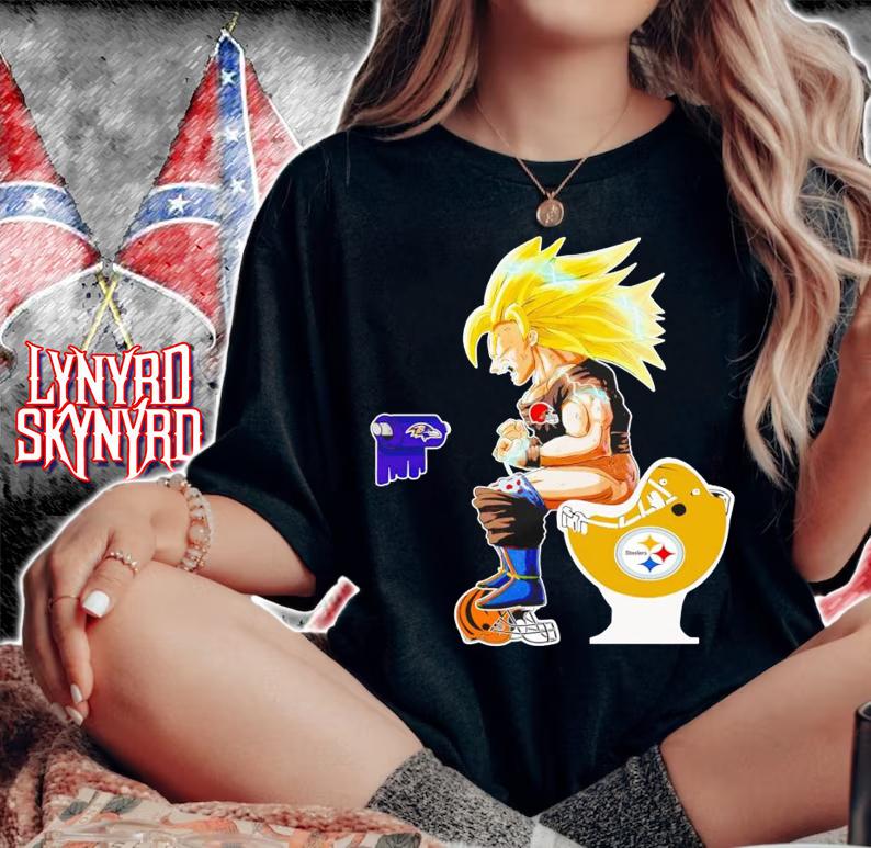 Son Goku Toilet Baltimore Ravens Pittsburgh Steelers Cincinnati Bengals t-shirt