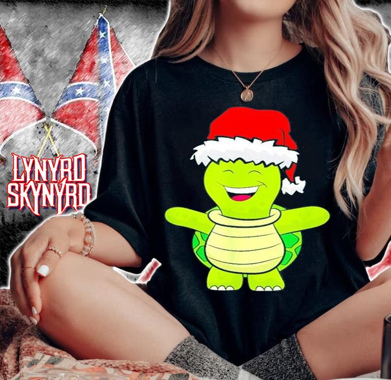 Turtle Santa Hat Christmas Shirt t-shirt woman shirt