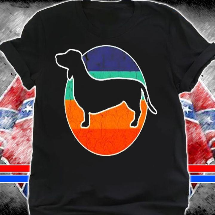 Vintage Retro Dachshund Dog Silhouette Wiener T-Shirt t-shirt
