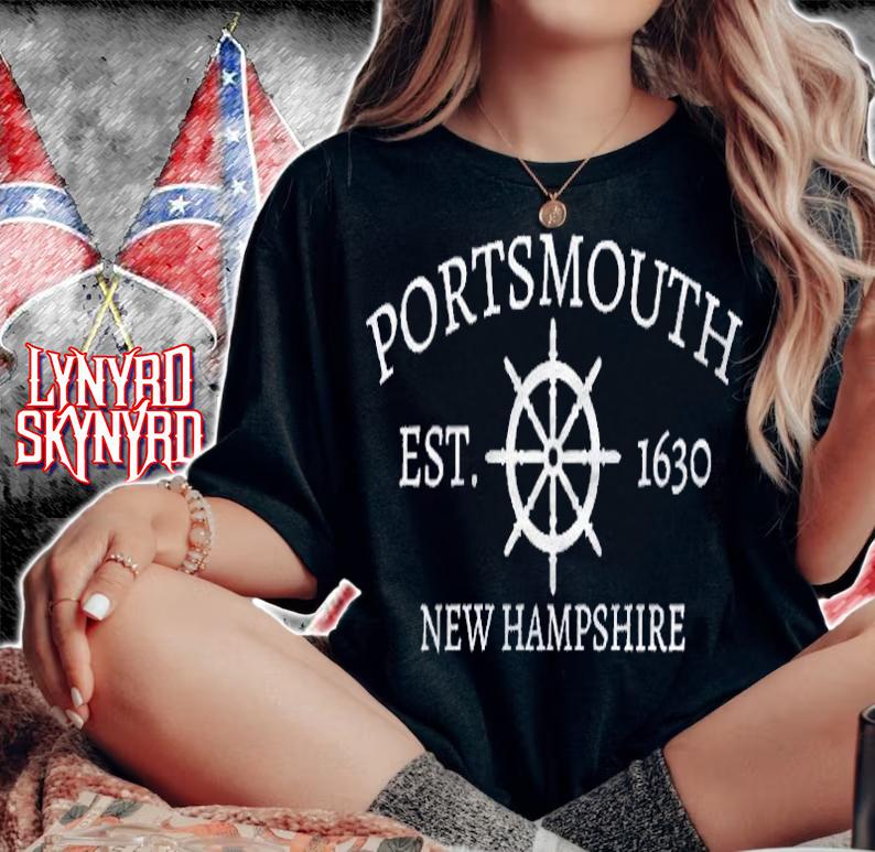 Classic Portsmouth Nh Graphic With Captains Wheel Pullover Shirt woman shirt