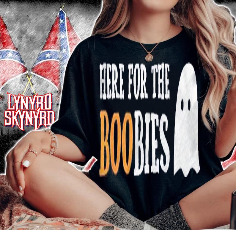 Here For The Boobies Funny Boo Ghost Pun Halloween Shirt woman shirt