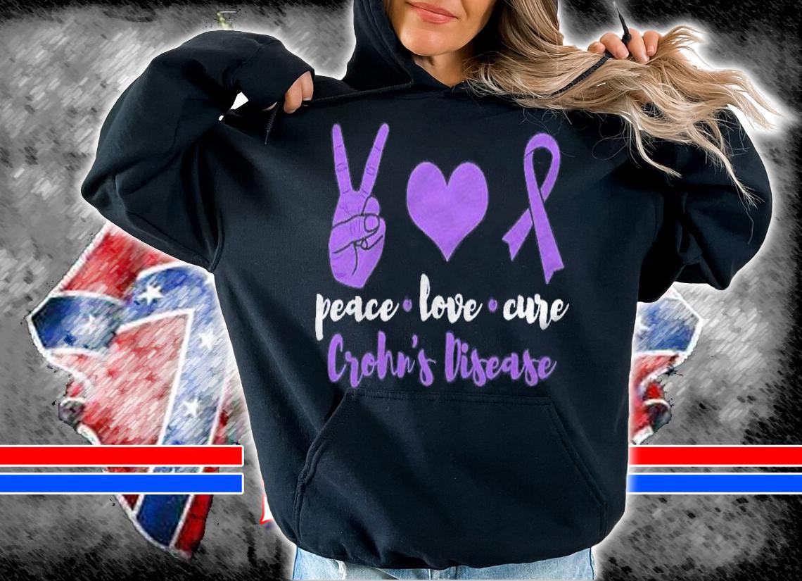 Peace Love Cure Crohns Disease Awareness Warrior Shirt