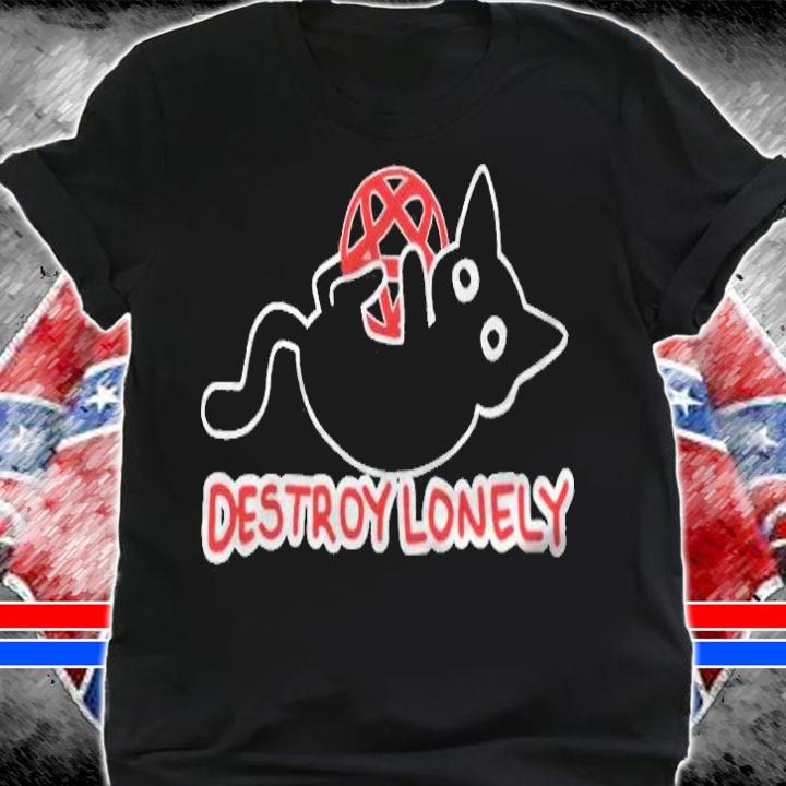 Destroy lonely black cat T-shirt