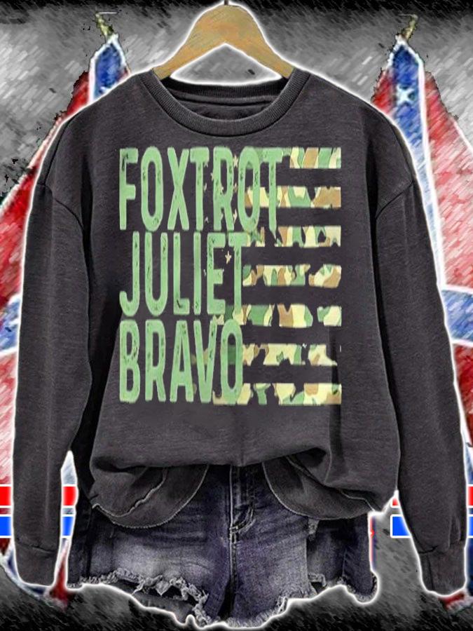 Foxtrot Juliet Bravo America Flag Let's Go Brandon Shirt sweatshirt