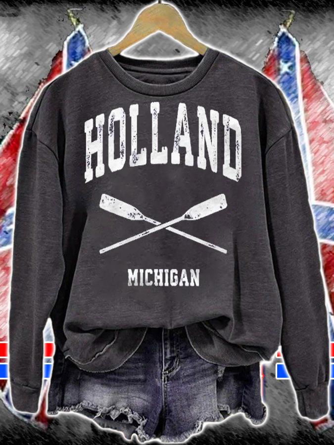 Holland Michigan Vintage Nautical Crossed Oars Shirt sweatshirt