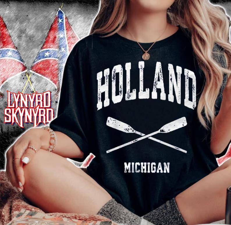 Holland Michigan Vintage Nautical Crossed Oars Shirt woman shirt